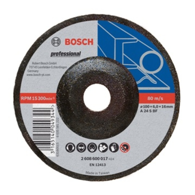 BOSCH 4英吋 砂輪片(磨)100x6.0x16.0 mm (25入)