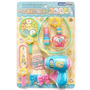 小禮堂 角落生物 吹風機玩具組 首飾玩具 梳妝玩具 扮家家酒 (藍黃 排坐)