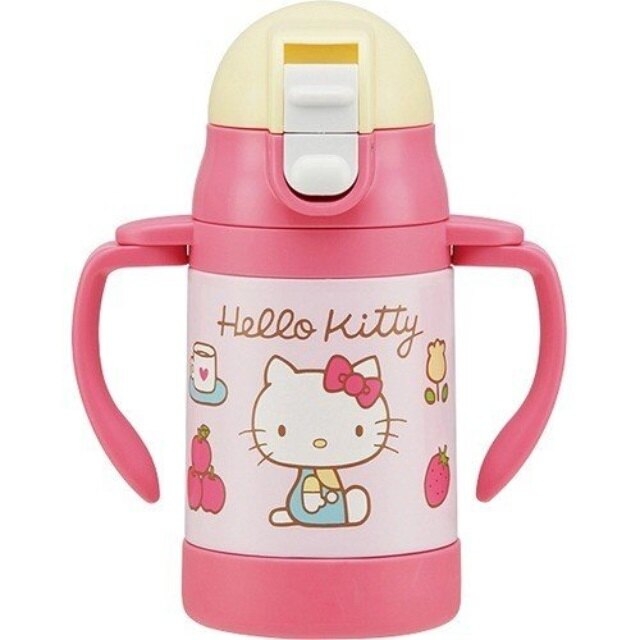 小禮堂 Hello Kitty 兒童學習杯 240ml (粉草莓款)