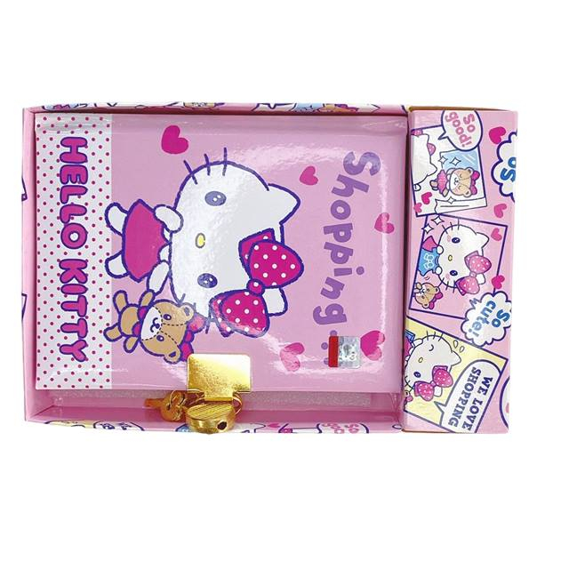 Hello Kitty 硬殼筆記本附鎖 (粉盒裝款)