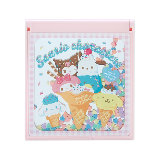 Sanrio大集合 方形流沙摺疊鏡 (甜蜜蜜冰淇淋店)