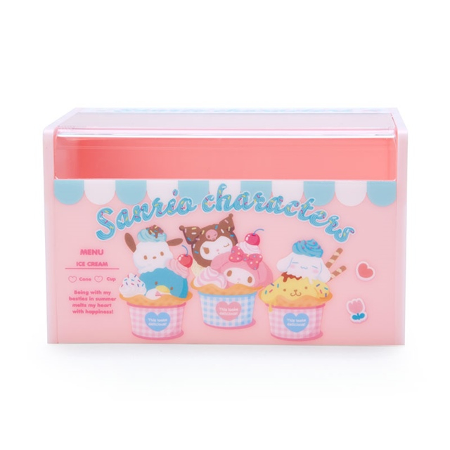 Sanrio大集合 方型塑膠掀蓋式收納盒 (甜蜜蜜冰淇淋店)