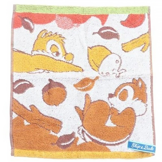 迪士尼 奇奇蒂蒂 棉質短毛巾 34x36cm (橘棕睡覺款)