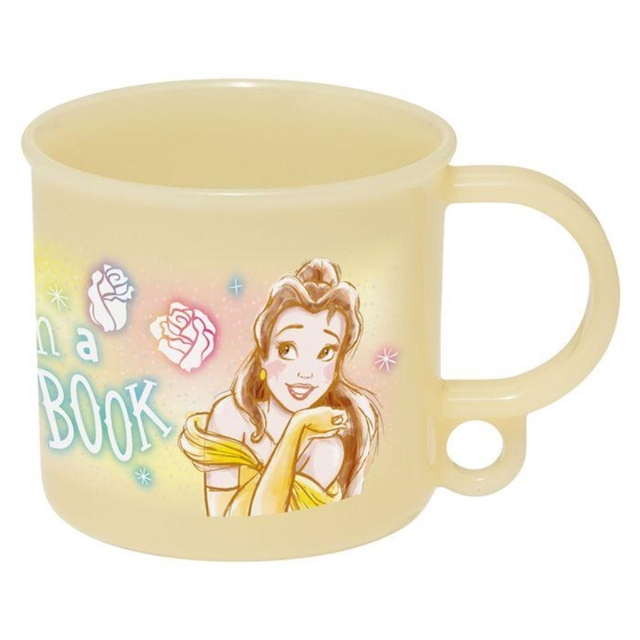 迪士尼 美女與野獸 貝兒 單耳塑膠杯 200ml Ag+ (黃玫瑰款)