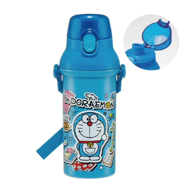 哆啦A夢 兒童彈蓋直飲水壺 480ml Ag+ (藍道具款)