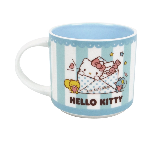 Hello Kitty 陶瓷疊疊杯 400ml (藍情書款)