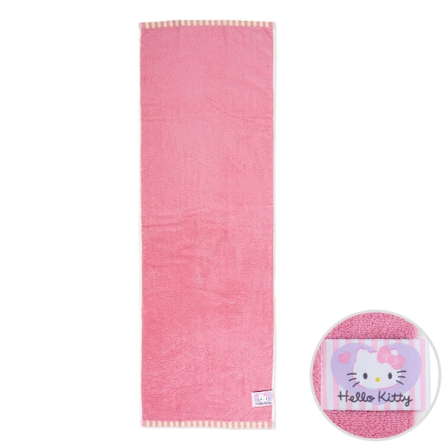 Hello Kitty 棉質吸水浴巾 40x120cm (粉黃素面款)