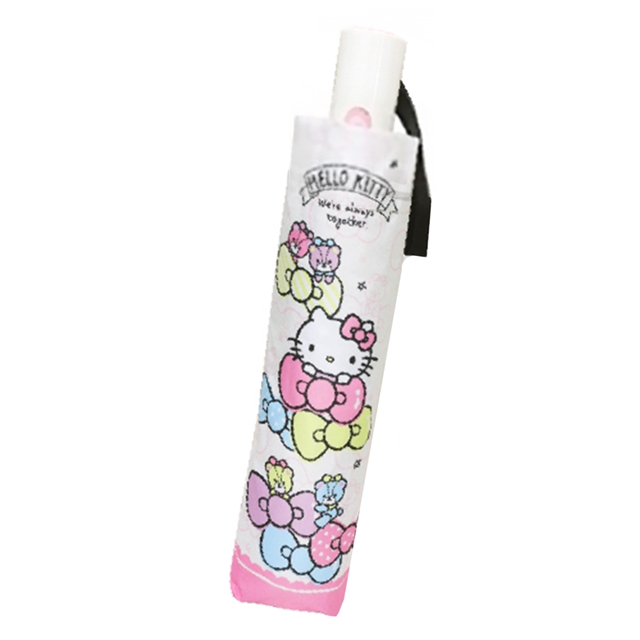 Hello Kitty 抗UV自動雨陽傘 (白緞帶款)