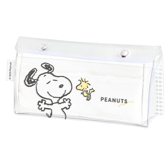 Snoopy 透明扣式三角筆袋 (張手款)