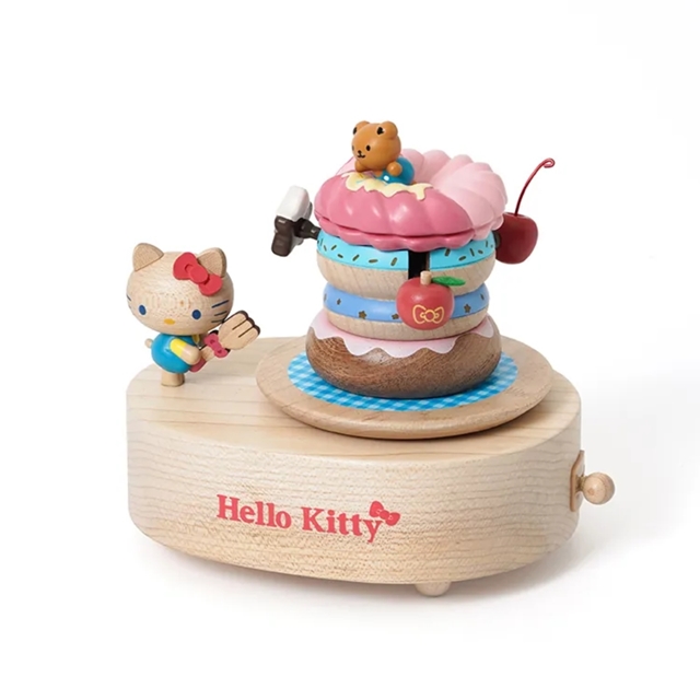 Hello Kitty 木製旋轉擺動音樂鈴 (甜甜圈款)