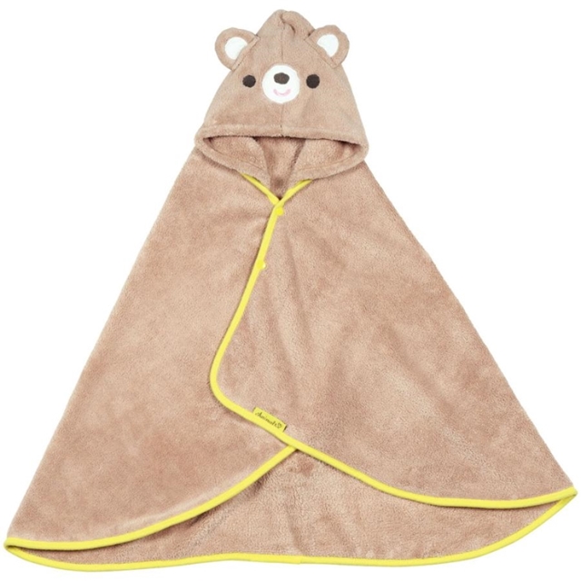 熊熊 造型連帽吸水速乾浴巾 92x108cm (米大臉款)