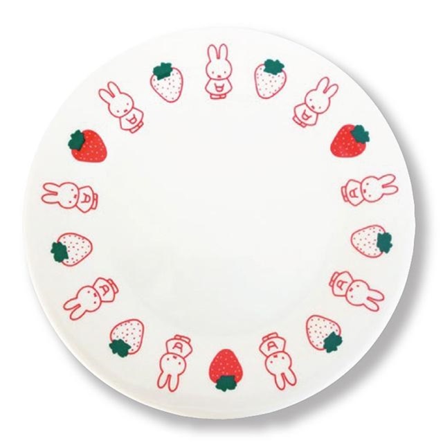 米飛兔 陶瓷圓盤 20cm (白紅草莓款)