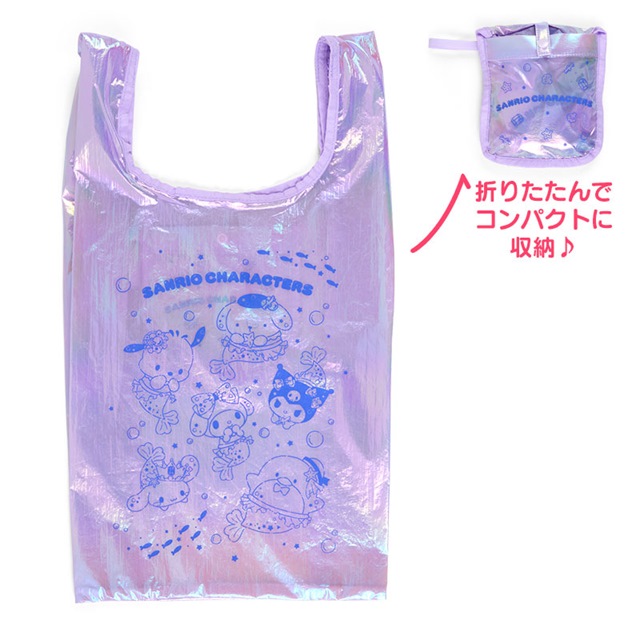 Sanrio大集合 鐳射摺疊環保購物袋 30x38cm (海底情深)