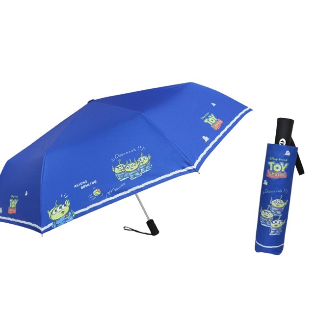 迪士尼 三眼怪 抗UV自動雨陽傘 (藍站姿款)