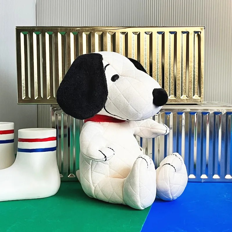 Snoopy史努比絎縫盒裝填充玩偶-奶油 17cm