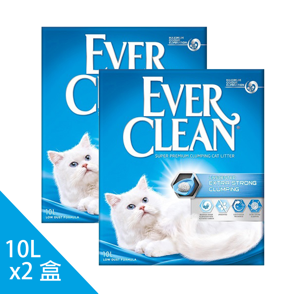 [2包【藍鑽歐規EverClean】強效無香味結塊貓砂10L