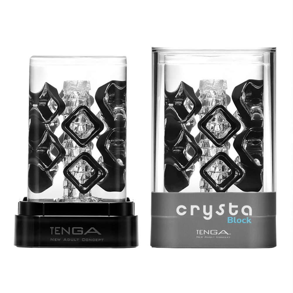 日本TENGA crysta水晶Block冰磚浮游刺激透明飛機杯 可重複使用自慰飛機杯