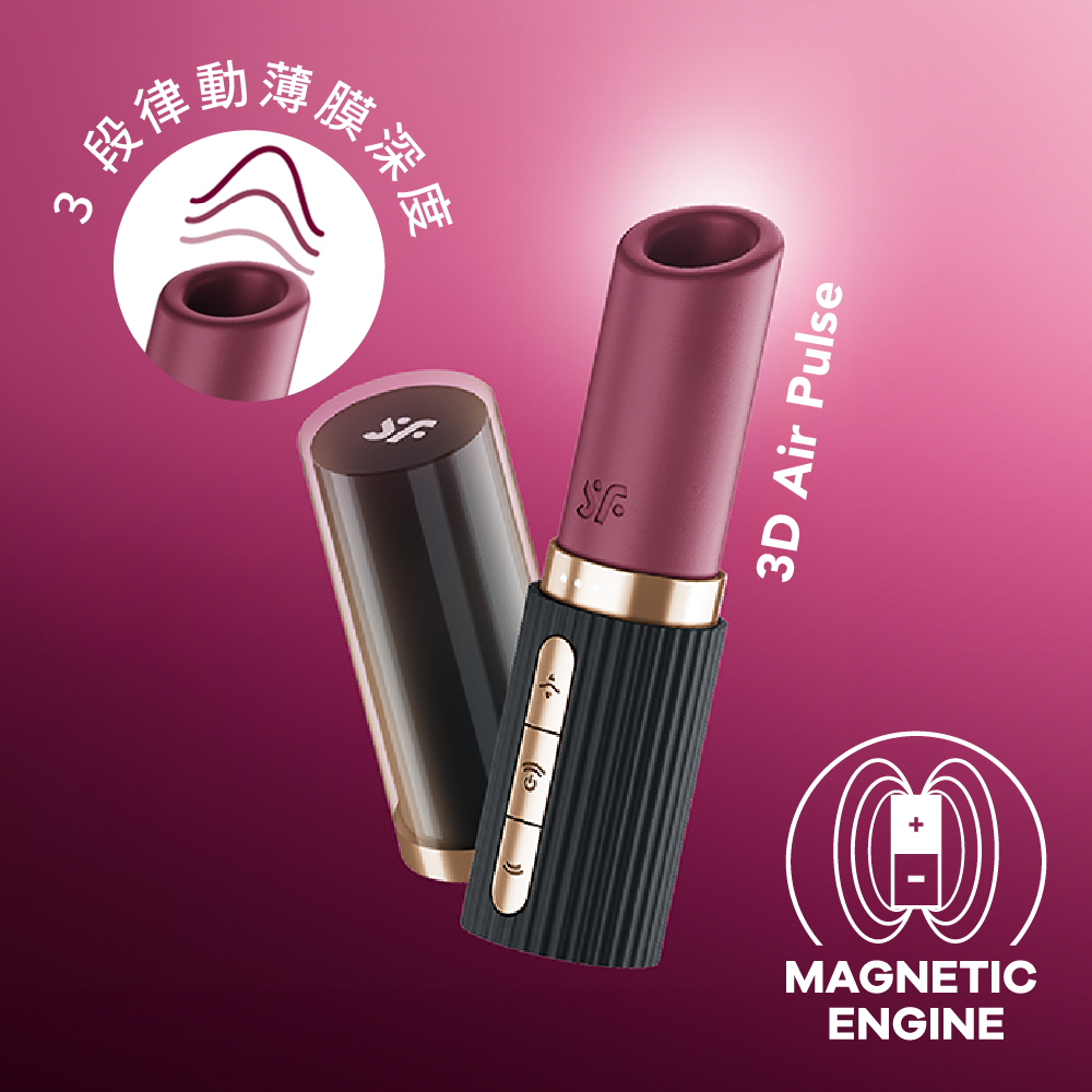 德國 Satisfyer Pro 2 Kiss 3D磁感律動吸吮器(黑金+蓋)