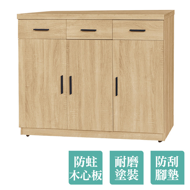 Boden-海斯4尺收納餐櫃/碗盤櫃/電器櫃(梧桐色)