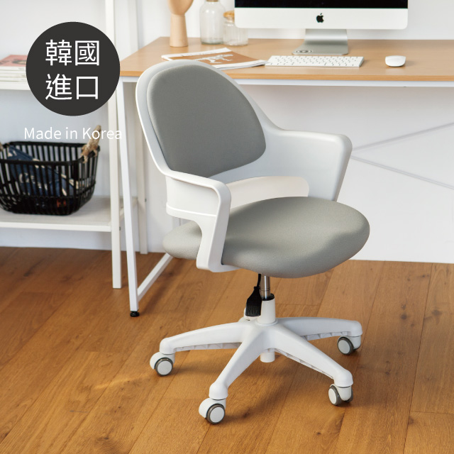 Peachy Life 韓國質感弧形背靠電腦椅/辦公椅/椅子(2色可選)