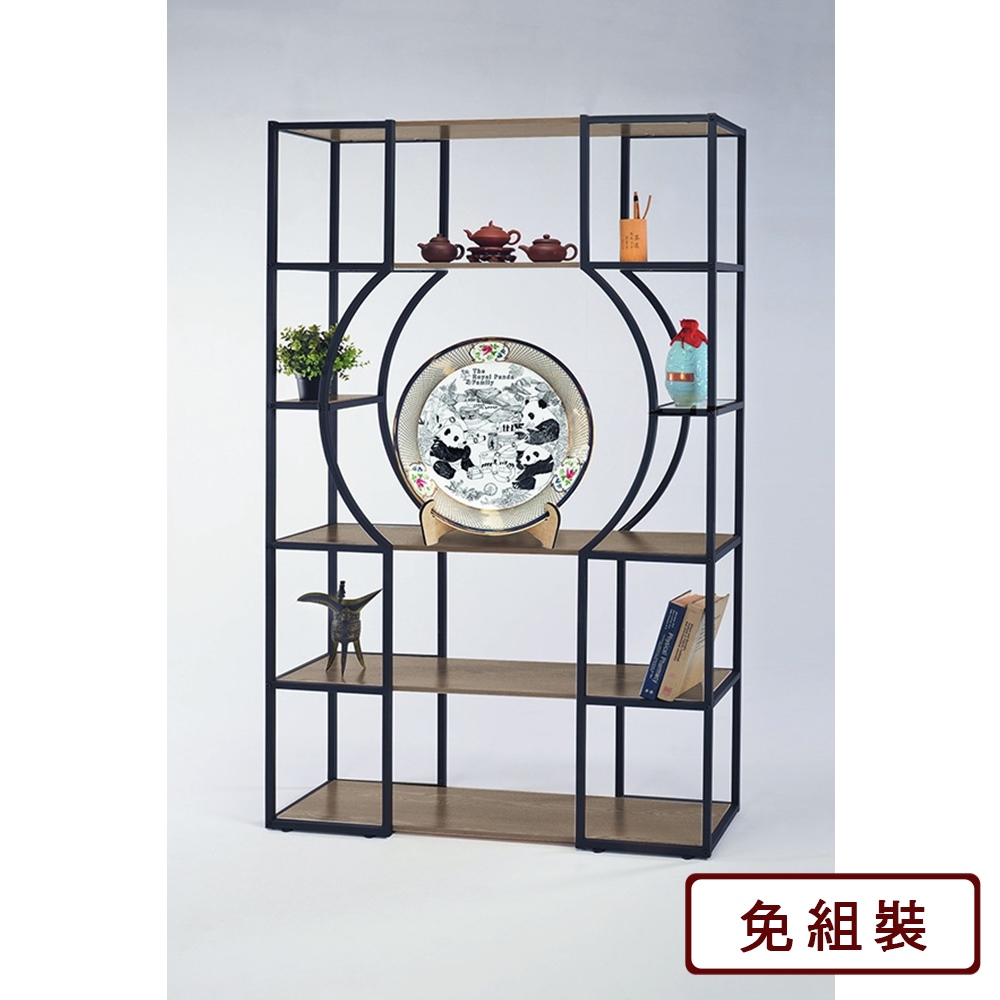 AS-白莎黑鐵造型置物架-120x30x200cm