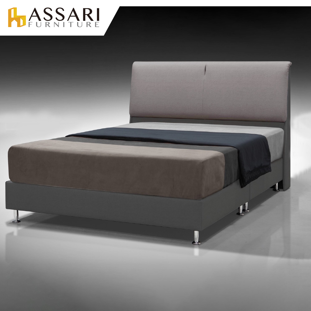 ASSARI-傢集906型亞麻布床頭片-單大3.5尺