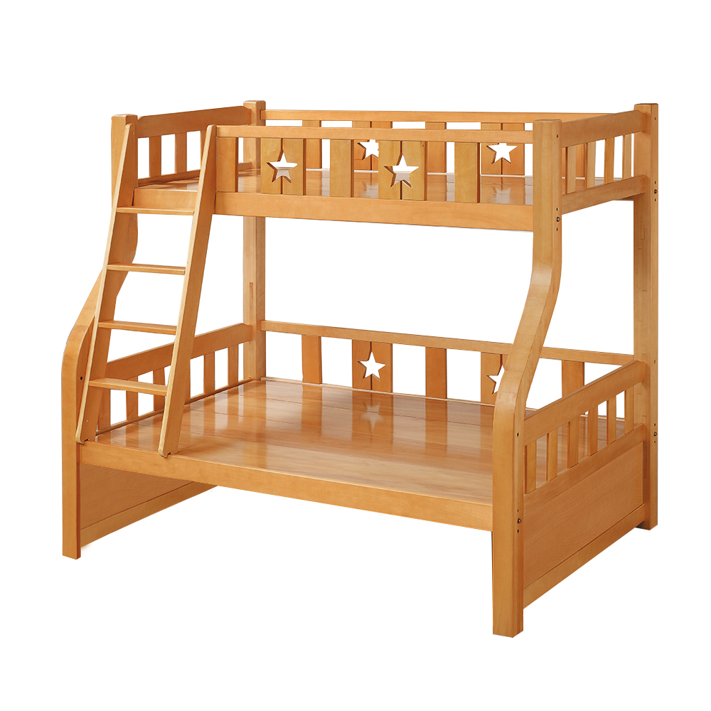 Boden-普利實木功能型雙層床架(4尺加大單人+3尺單人)(不含抽屜櫃)