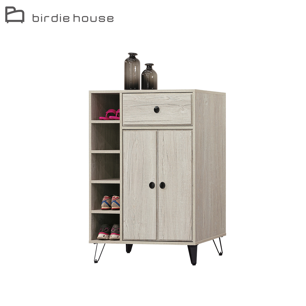 Birdie-賈德2.7尺二門一抽左開放式收納鞋櫃