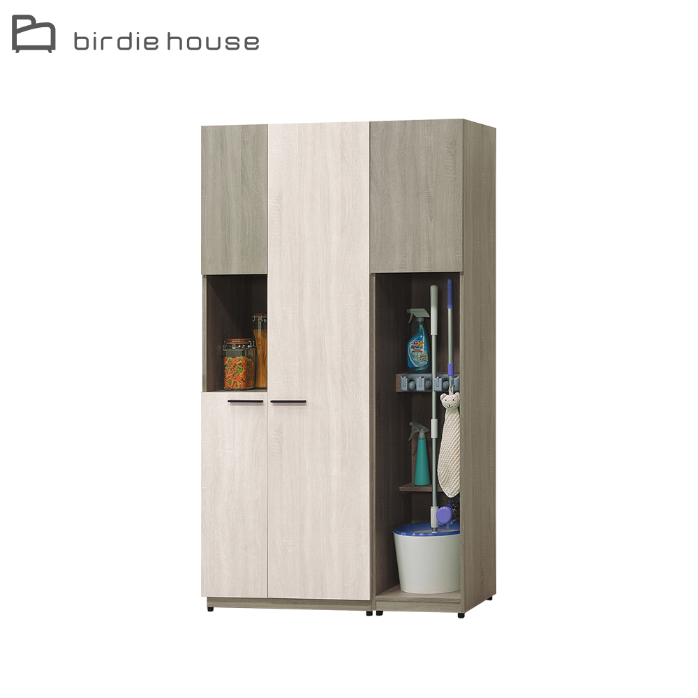 Birdie-考菲爾3.8尺多功能四門開放式掃具收納櫃組合/工具置物櫃/玄關收納櫃