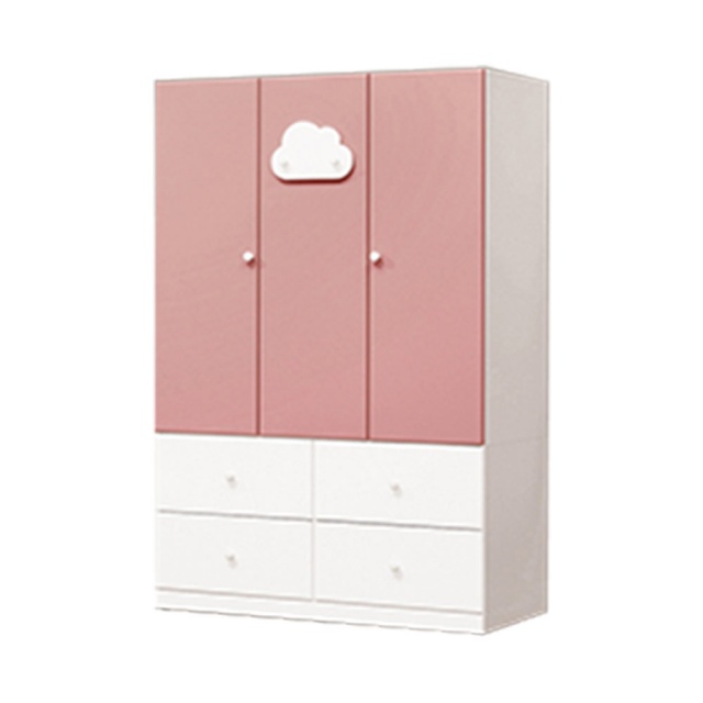 雲朵粉紅色4尺四抽衣櫃