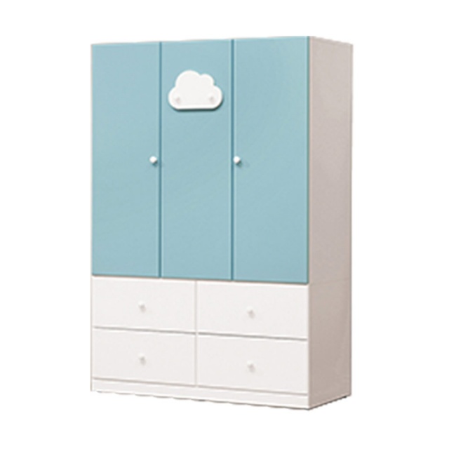 雲朵藍白色4尺四抽衣櫃