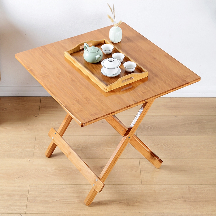 免安裝楠竹折疊桌方桌餐桌-90x90cm