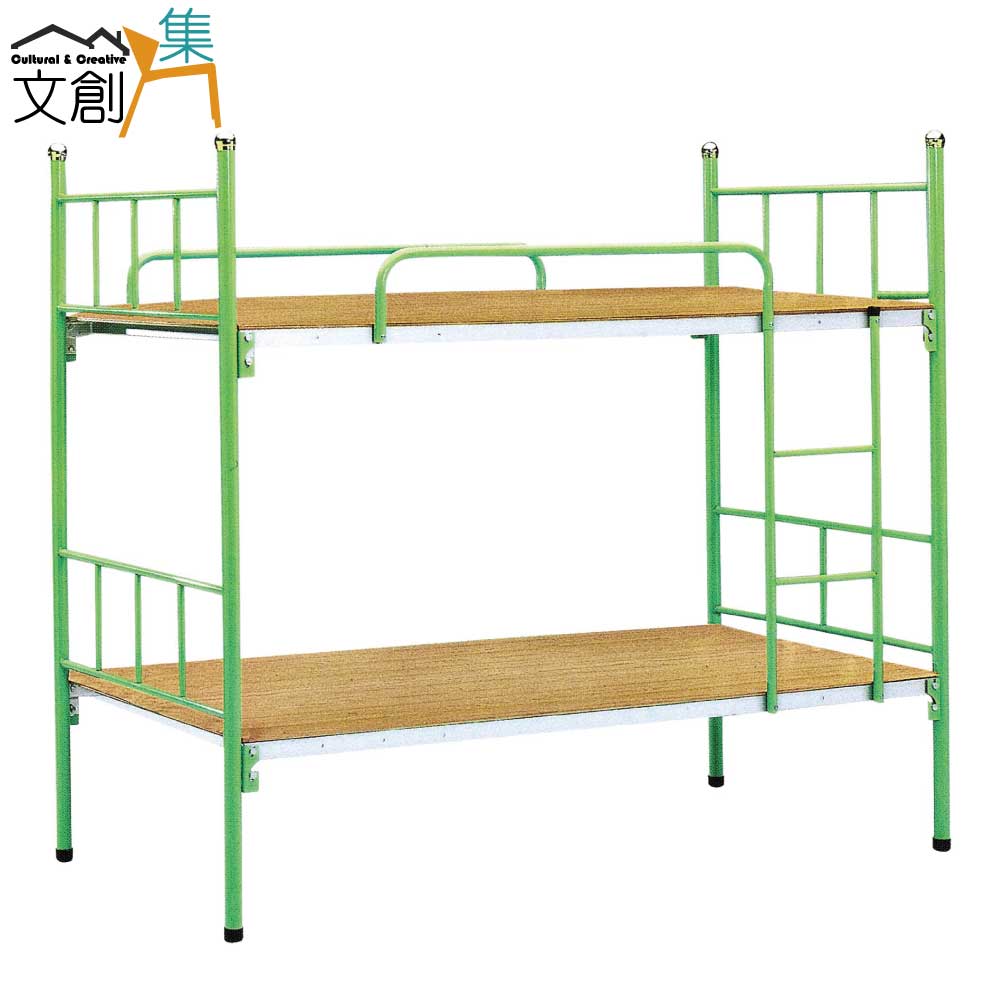 【文創集】康羅斯 萊姆綠色3.1尺單人鐵製雙層床台組合