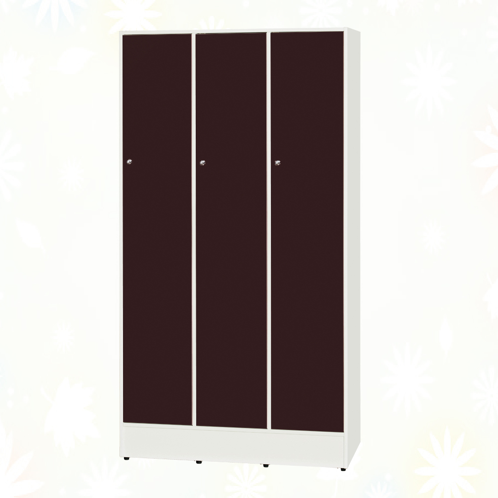 【文創集】南亞塑鋼 雪莉多彩3.3尺三門塑鋼高保管櫃/收納櫃(六色可選)
