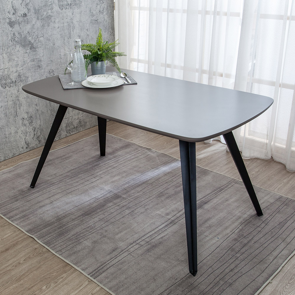 Boden-雷亞4.7尺工業風灰色餐桌/工作桌