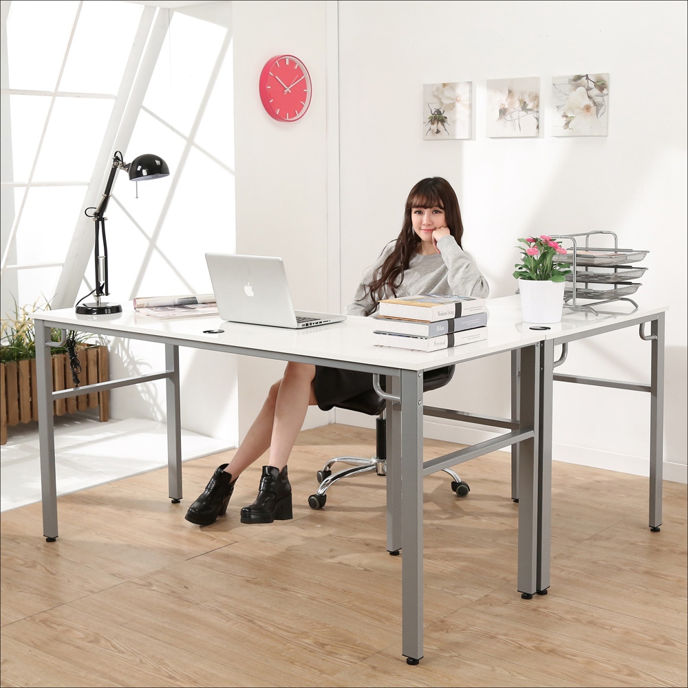 BuyJM低甲醛木紋白160+80公分L型穩重型工作桌