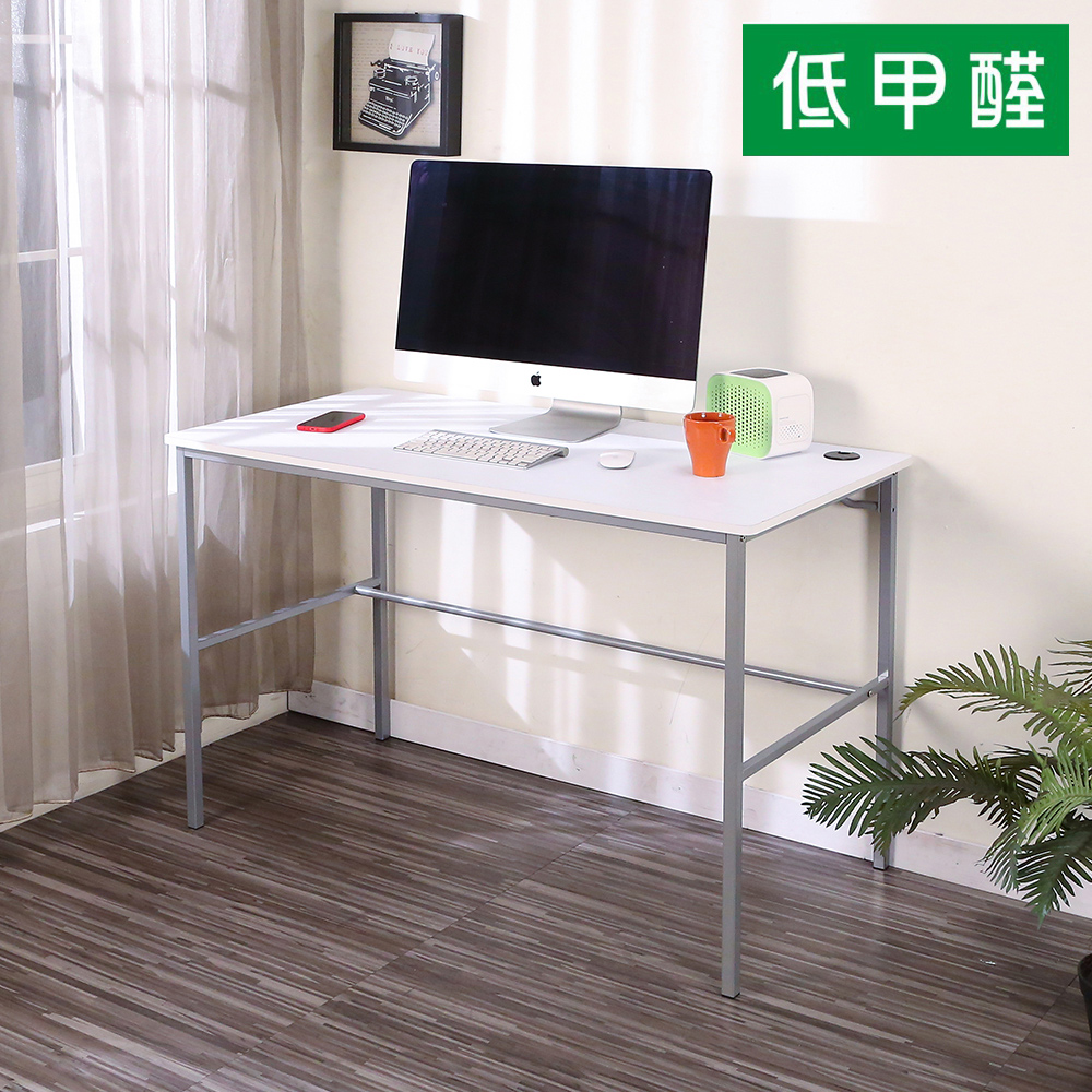 BuyJM簡單型淨白低甲醛粗管工作桌/電腦桌/寬120cm