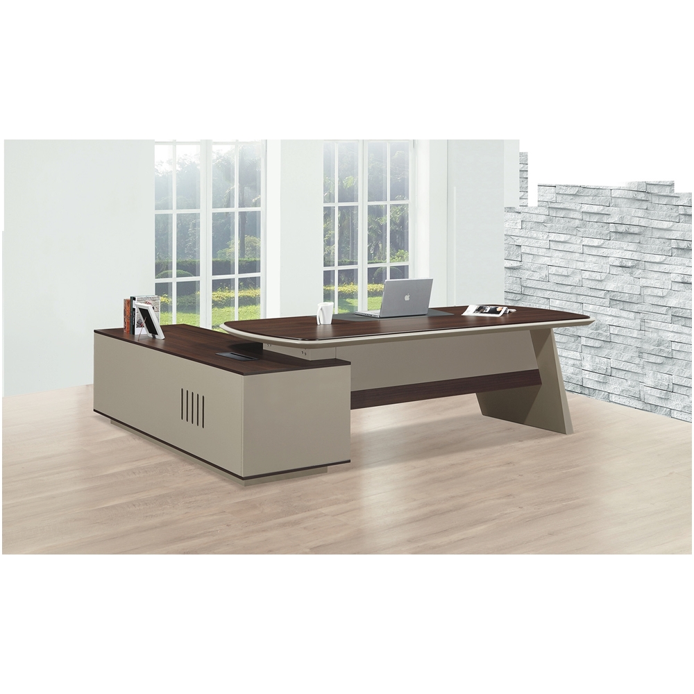 AS-傑西雙色含側櫃8尺L型辦公桌-總寬:240x94x76cm 桌面:220x94x76cm 側櫃190x60x62.5cm