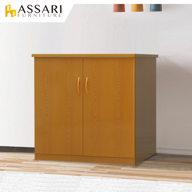 ASSARI-防潮防蛀塑鋼緩衝雙門碗盤櫃(寬84x深43x81cm)