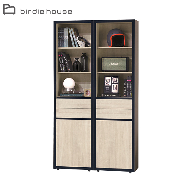 Birdie-荷西3.7尺二門四抽半開放式書櫃/收納置物櫃