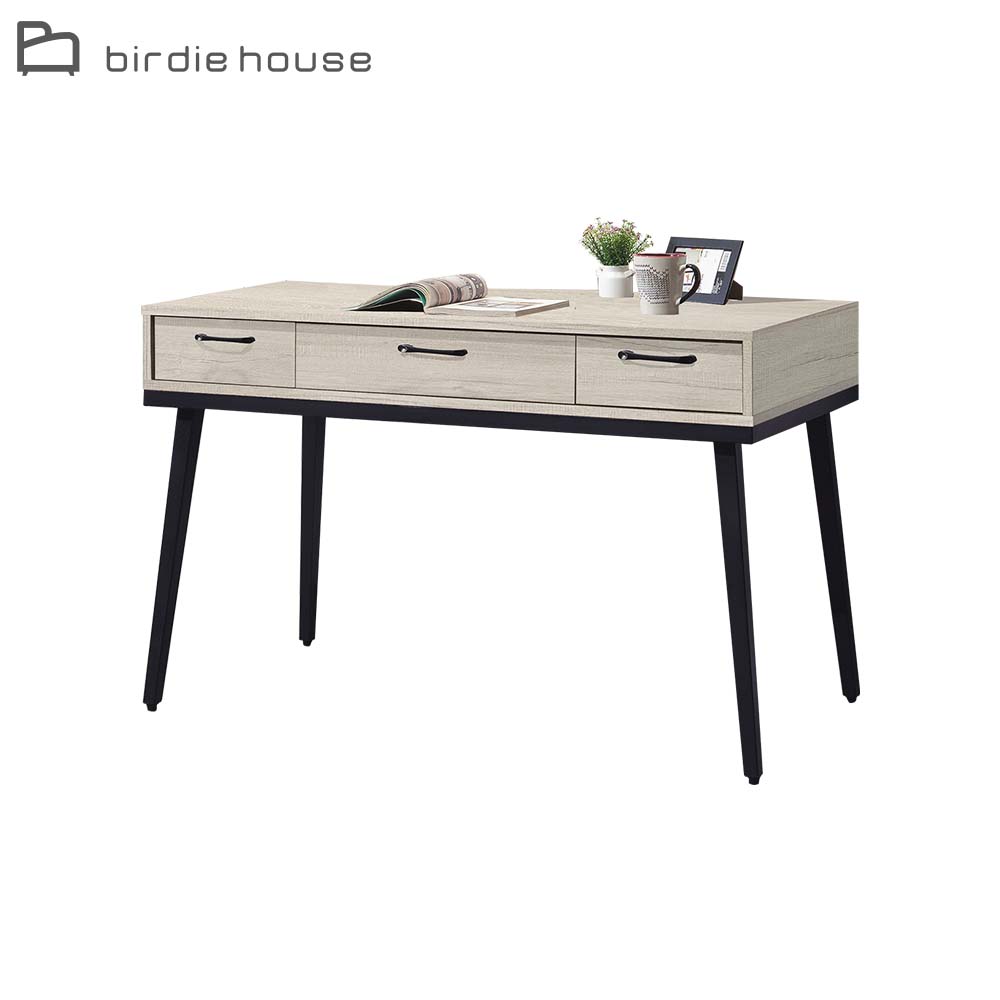 Birdie-雅莉莎4尺簡約白橡色書桌/工作桌