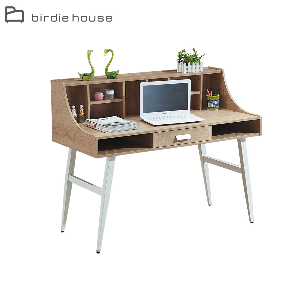Birdie-伯克利4尺簡約置物格書桌/工作桌