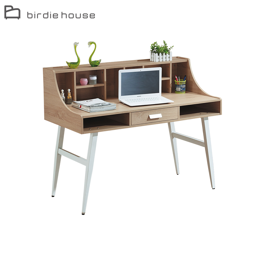 Birdie-伯克利4尺簡約置物格書桌/工作桌
