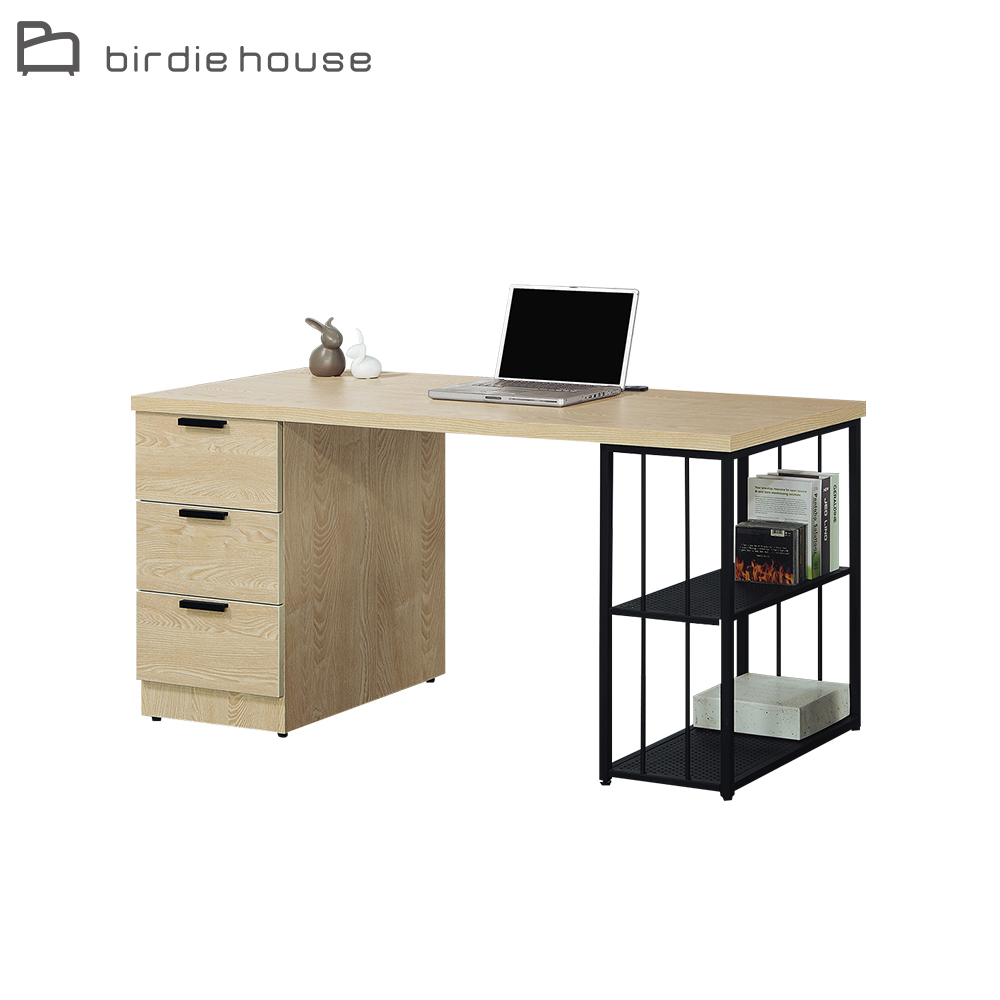 Birdie-巴斯蒂5尺右開放三抽書桌/工作桌-桌面附USB插座