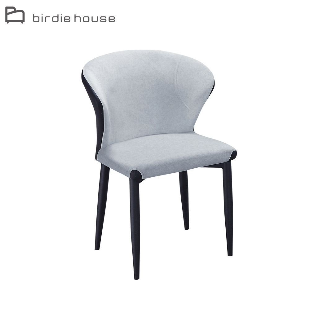 Birdie-威瑪工業風絨布+皮革坐墊餐椅/休閒椅(單椅)