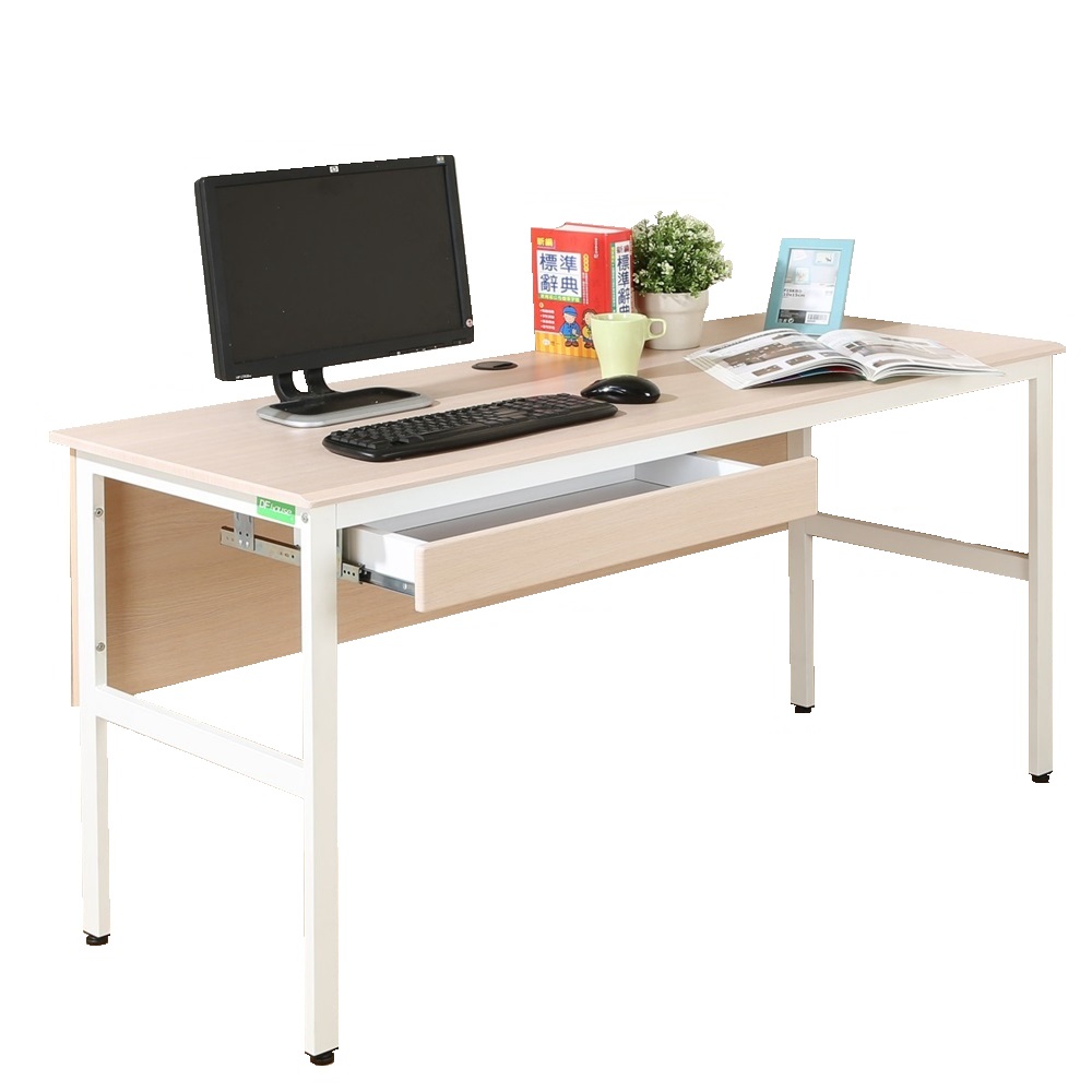《DFhouse》頂楓150公分電腦辦公桌+1抽屜-白楓木色