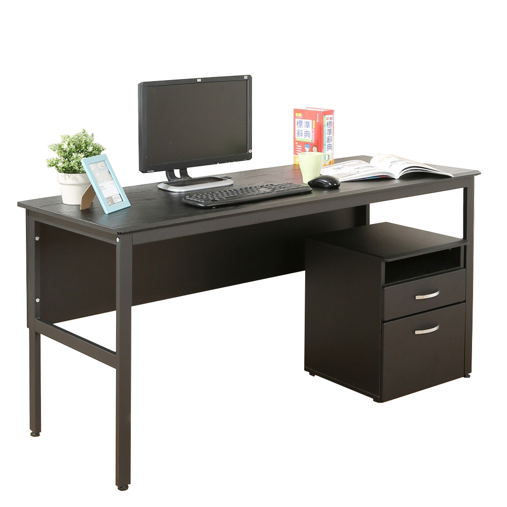 《DFhouse》頂楓150公分電腦桌+活動櫃-黑橡木色