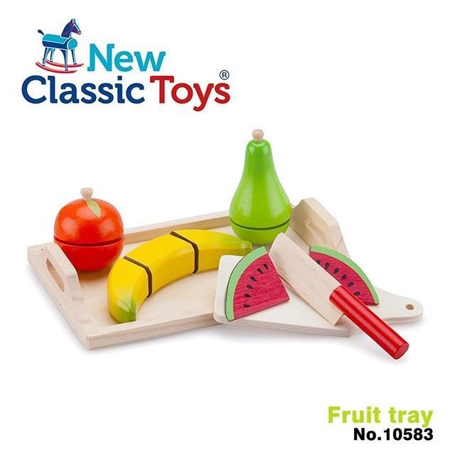 【荷蘭 New Classic Toys】水果托盤切切樂 (木製家家酒) 10583