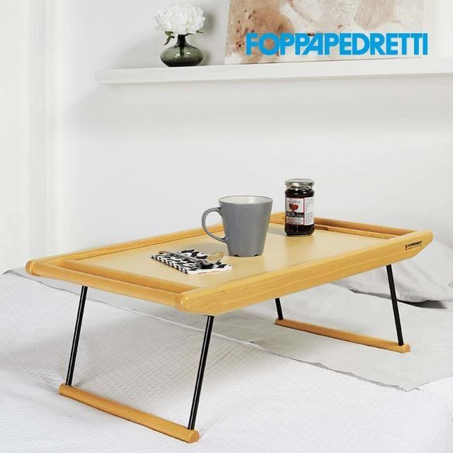 【FOPPAPEDRETTI】BREAKFAST 摺疊式原木床上桌 I 托盤