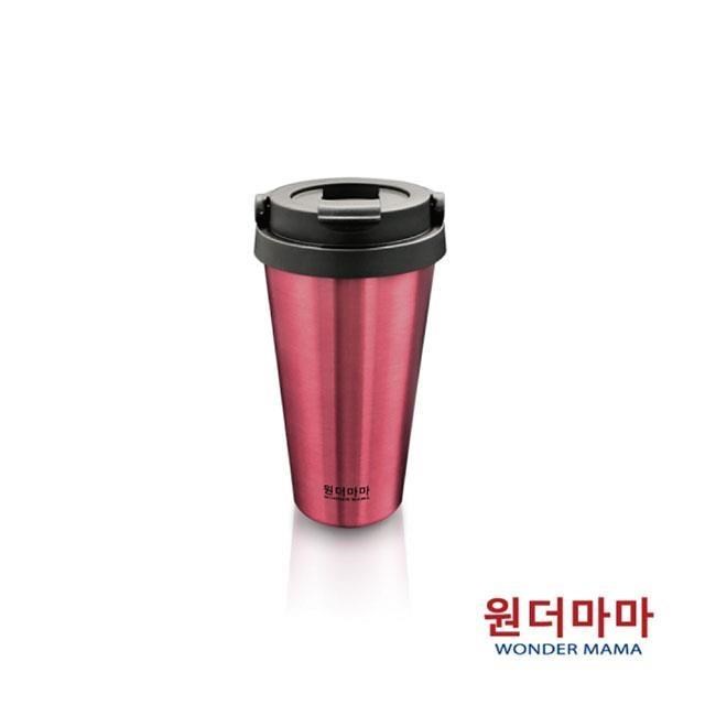 【韓國WonderMama】316不鏽鋼手提咖啡保溫保冷杯480ml玫瑰金